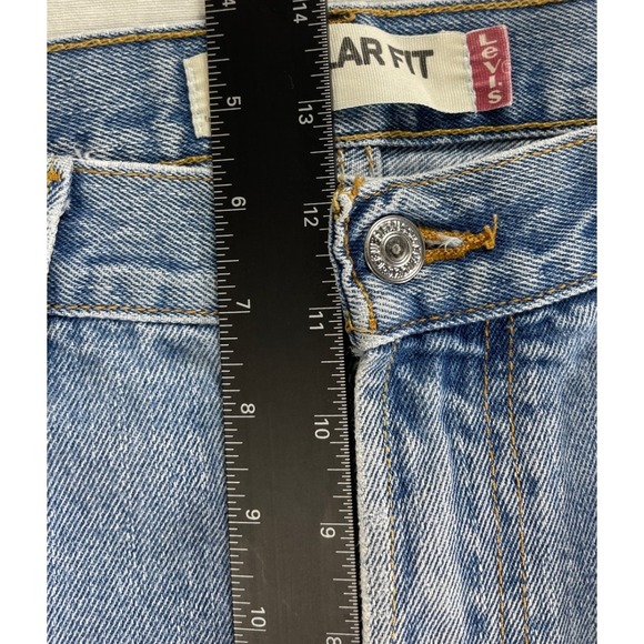 Levis 505 Regular Fit Mens Jeans Vintage W38 L30 Light Wash Blue Denim Pants - Picture 9 of 11